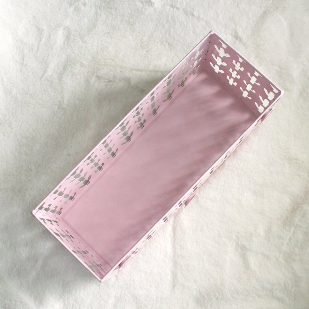 Cactus Metal Blush Pink Cosmetics Office Organizer